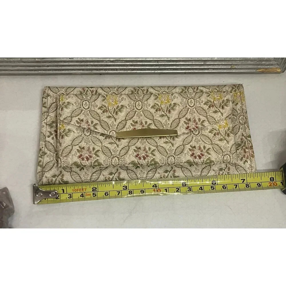 VINTAGE WALLET POCKETBOOK Grandmacore Vinyl 60s 70s Tapestry Style Checkbook